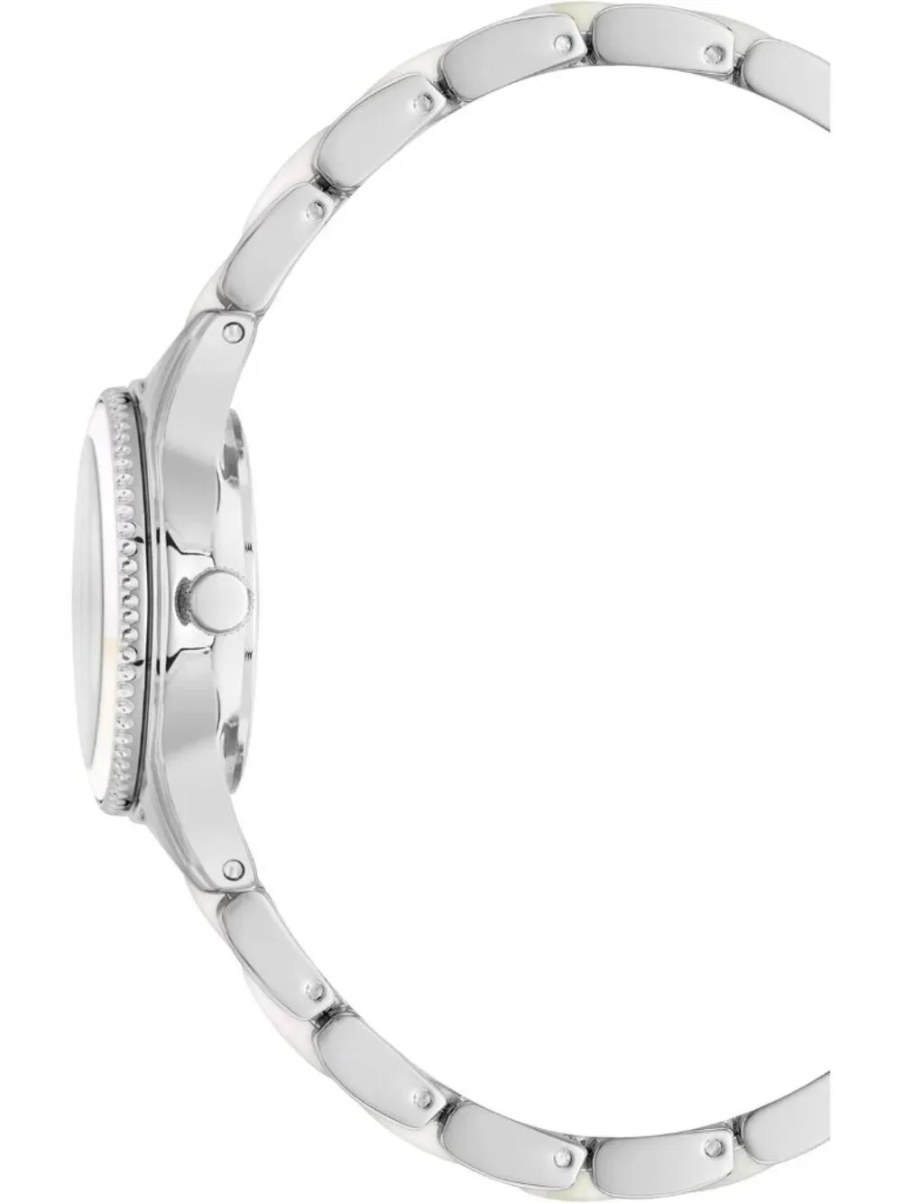 Anne Klein Women's Silver White Analog Quartz Resin Bracelet Luxury Round Watch